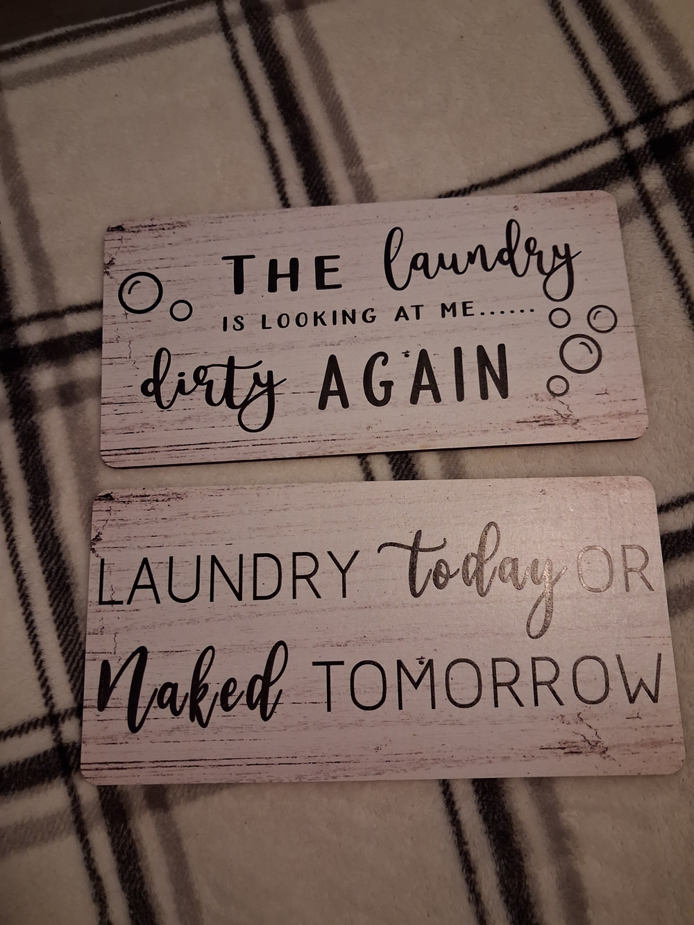 Amazon White and Black Laundry Wall Art Signs